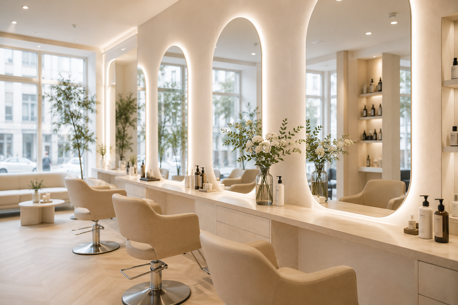 Friseurbehandlung im hellen Élan Studio