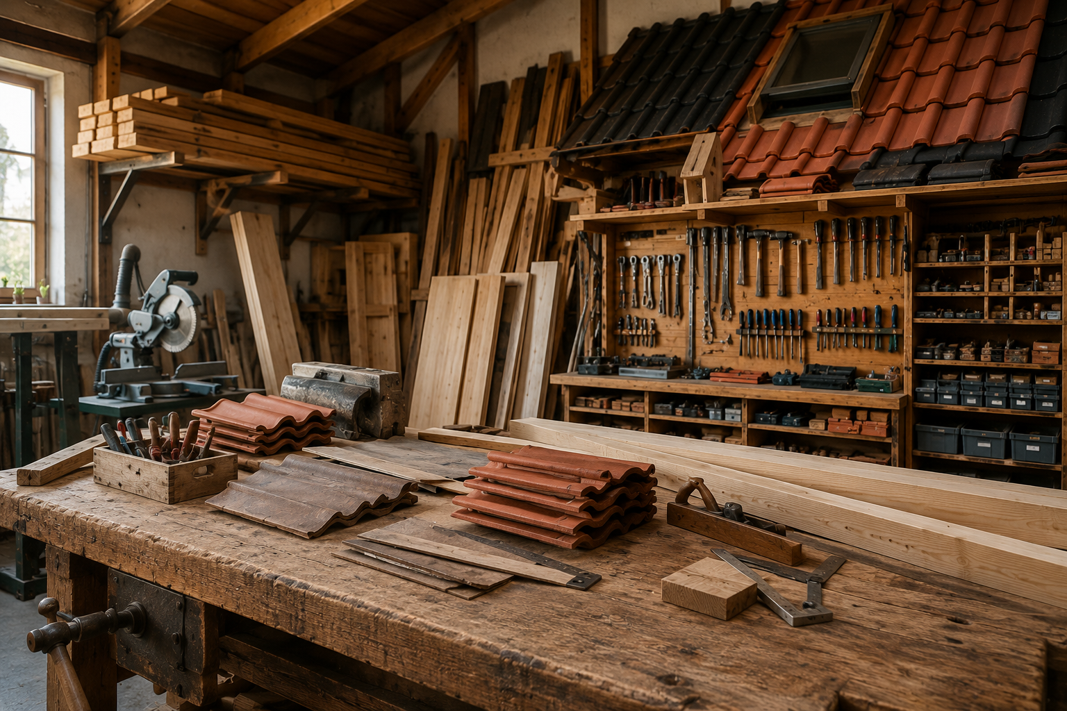 Handwerksbetrieb bei Dach- und Holzbauarbeiten