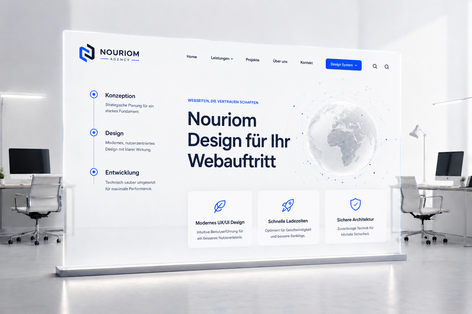 Modernes Webdesign-Konzept für professionelle Unternehmenswebseiten