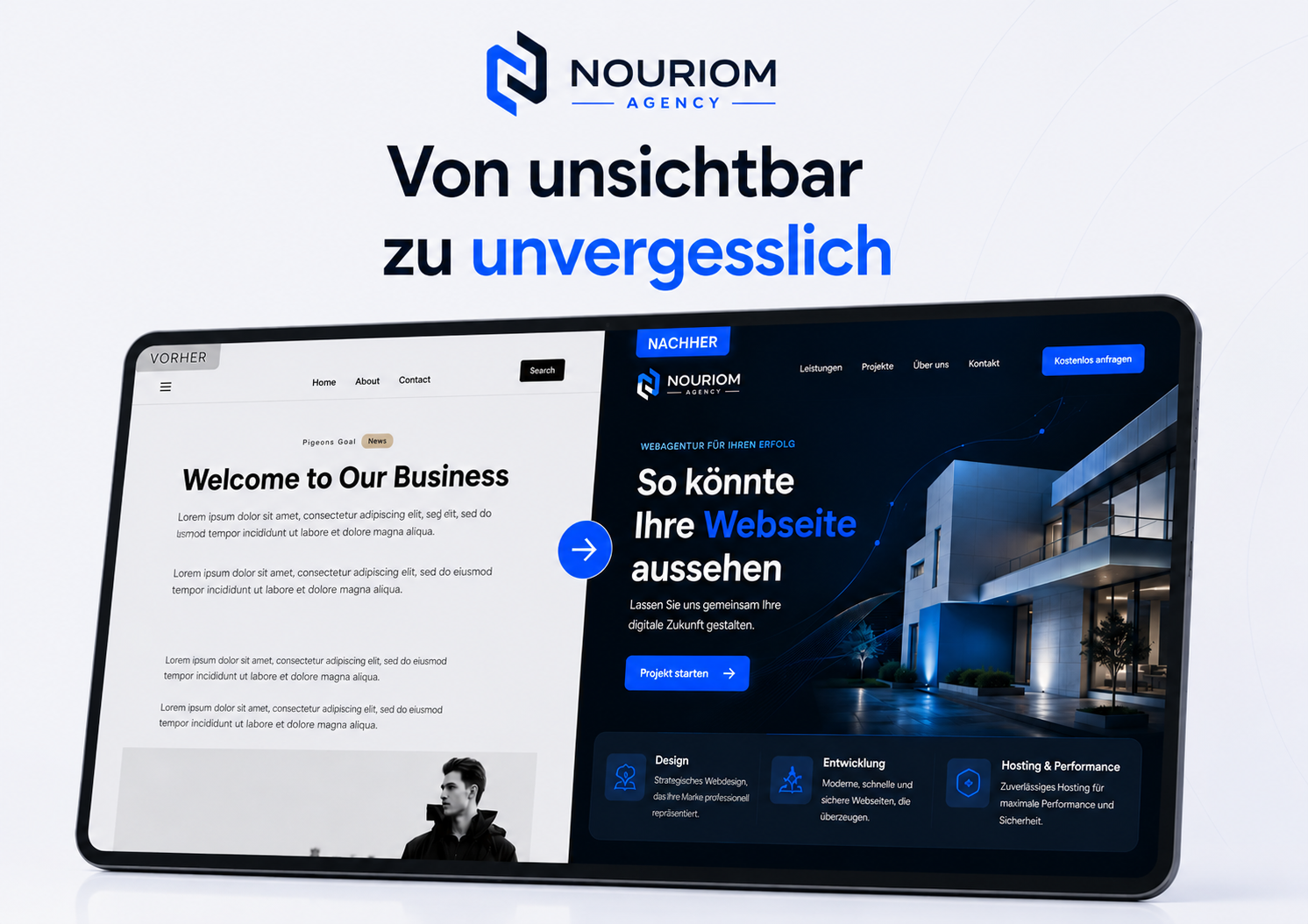 Professioneller Webseiten-Abschnitt für starke Wirkung
