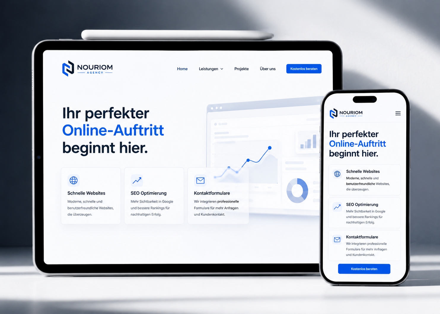 Moderner Webseiten-Einstieg für lokale Unternehmen